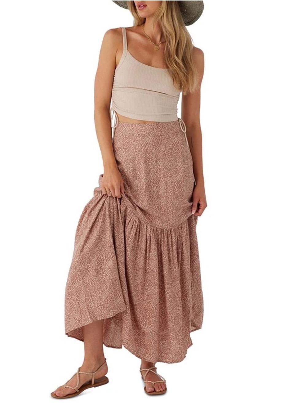 O'Neill Dusty Rose Ditsy Print Maxi Skirt